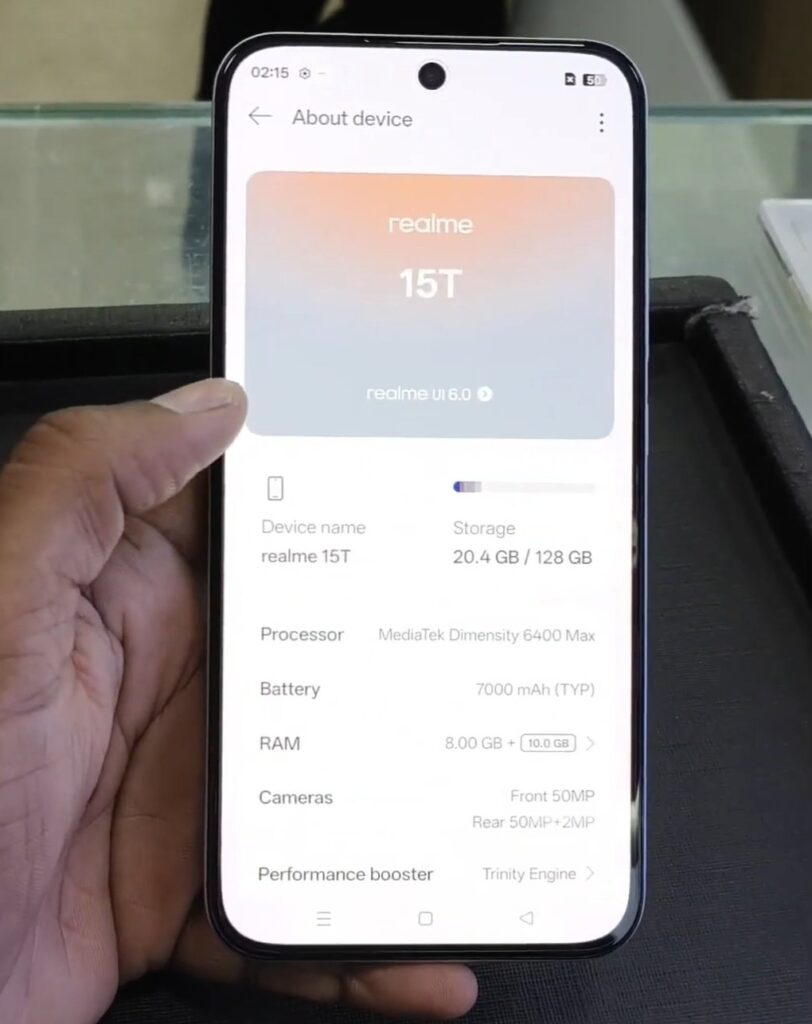 Realme 15T 5G का पावरफुल Processor 6nm MediaTek Dimensity 6400 Max SoC, Octa-Core देगा टक्कर जानें Specification