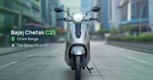Bajaj Chetak C25 Range 113Km और 55Km/h की Top-speed के साथ कितना दमदार है!यह Electric Scooter?
