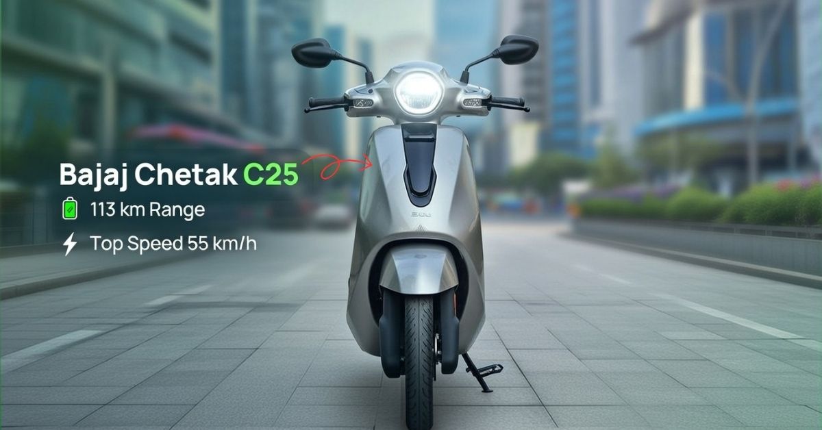 Bajaj Chetak C25 Range 113Km और 55Km/h की Top-speed के साथ कितना दमदार है!यह Electric Scooter?